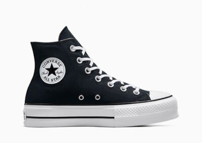 Zapatillas Converse Chuck Taylor All Star platform negras con blanco